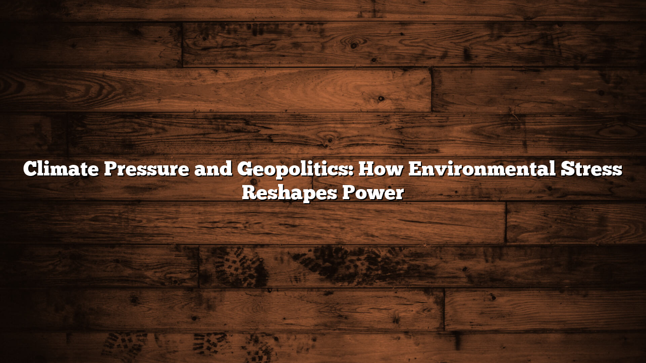 Climate Pressure and Geopolitics: How Environmental Stress Reshapes Power