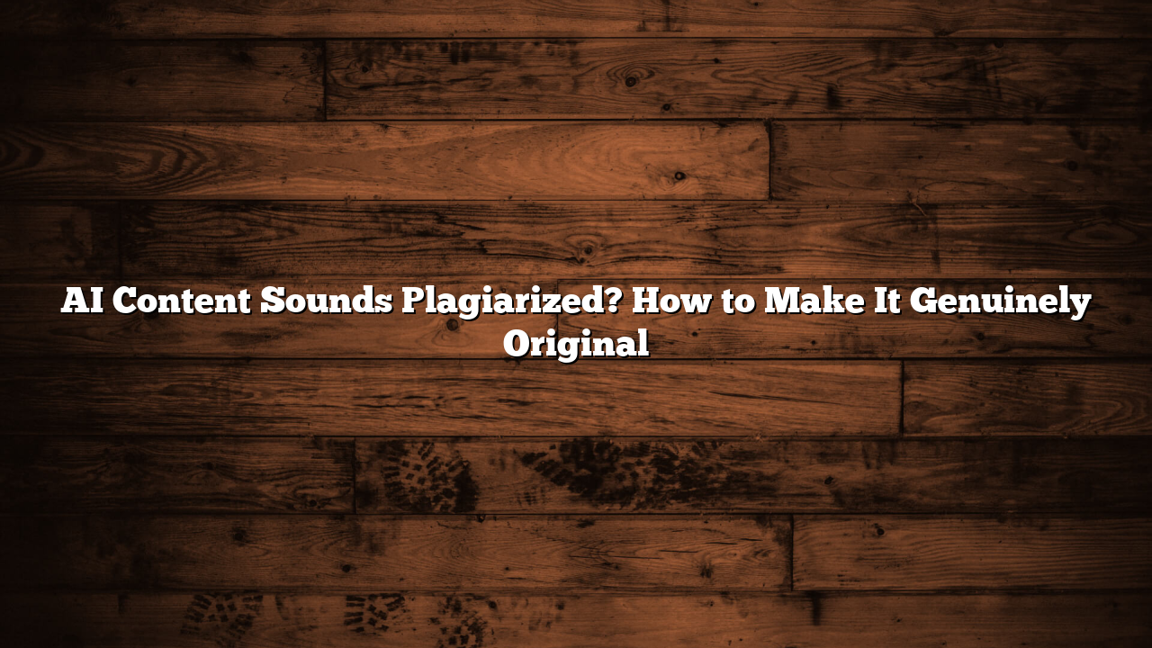 AI Content Sounds Plagiarized? How to Make It Genuinely Original
