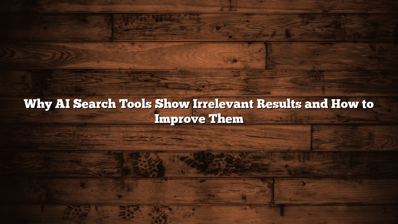 Why AI Search Tools Show Irrelevant Results and How to Improve Them